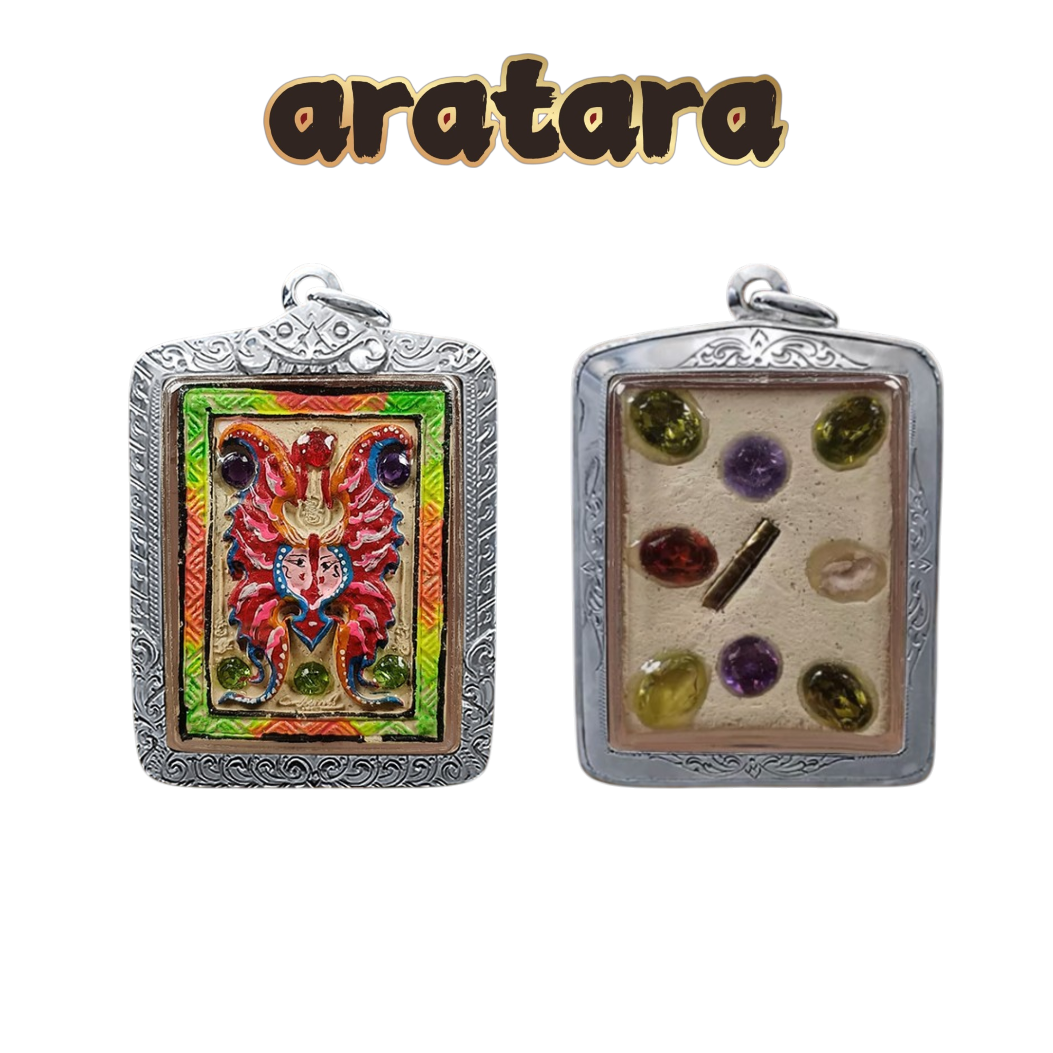 BE 2556 Kruba Krissana Wat Khao U Thong Gem-Backed Small Butterfly Amulet