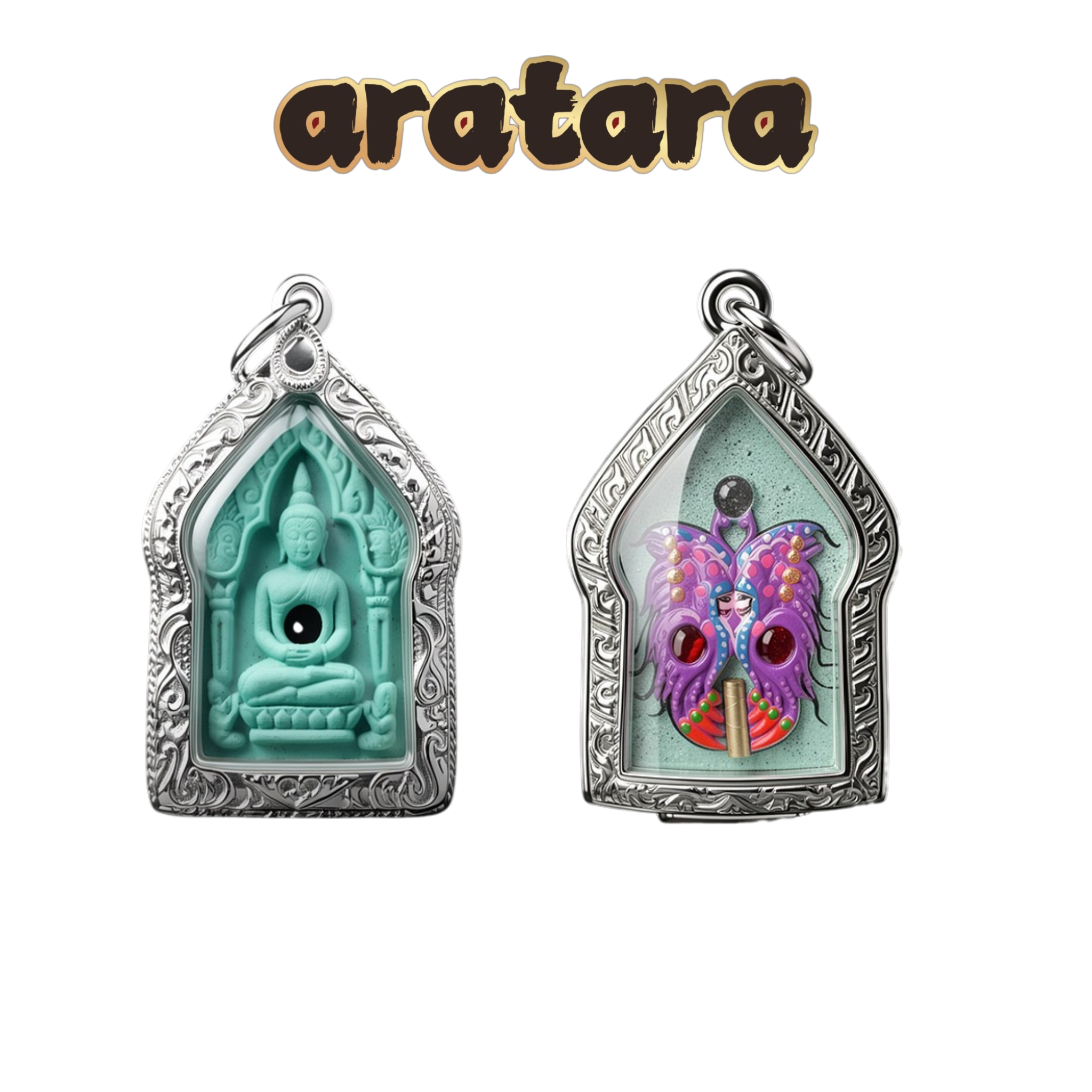 BE 2558 Kruba Krissana Wat Khao Or Green Color Butterfly Khun Paen Amulet