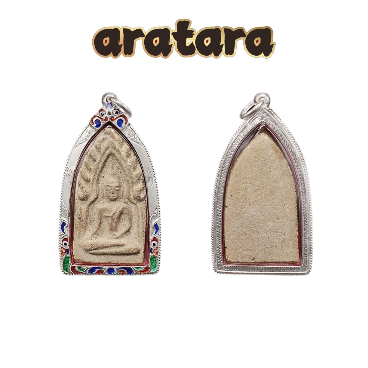 BE 2490 LP Mae Wat Mangkon 30-Year Edition Phra Khun Paen Amulet (Colorful Enamel Silver Casing)