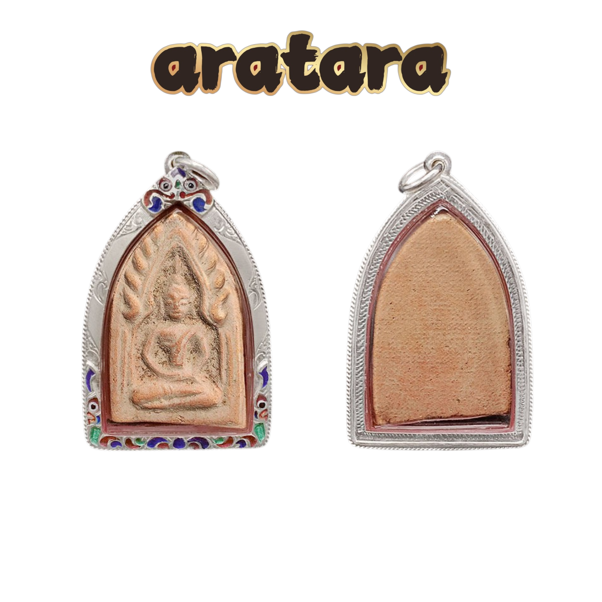 BE 2490 LP Mae Wat Ban Krang Wat Mangkon Muen Khun Paen (Song Pen Version) Colorful Enamel Silver Casing