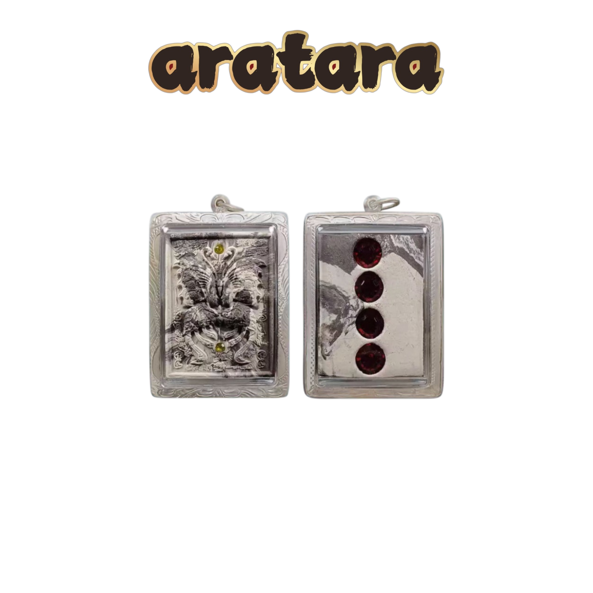 BE 2550 Kruba Krissana Wat Krok Uthong Lucky Butterfly Amulet (Sacred Powder With Inlaid Gemstones, Carved Silver Casing)