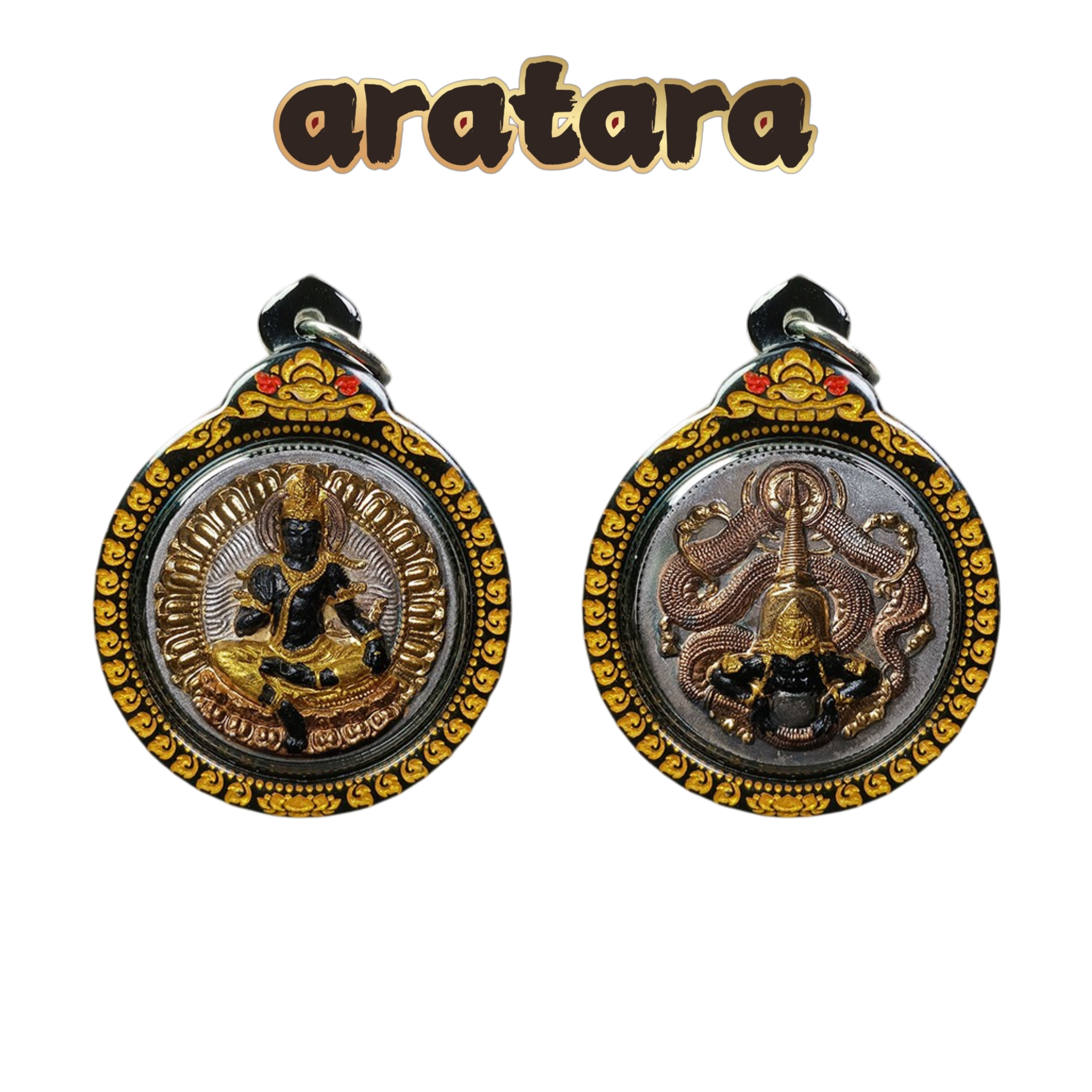 BE 2550 Phra Kru Daeng Wat Phra Maha That Jatukam Ramathep with Phra Rahu Amulet