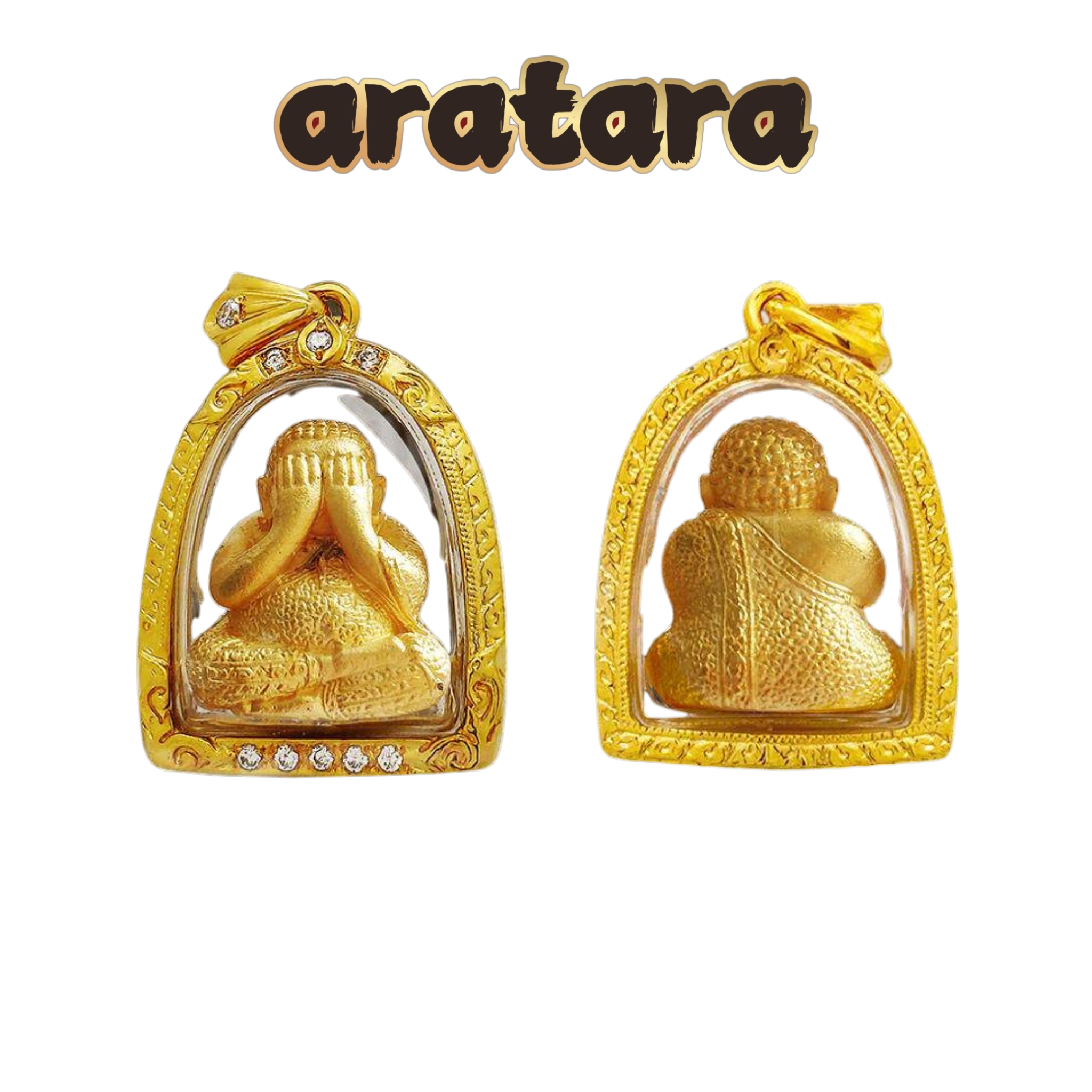 BE 2559 Luang Phor Nam Fon Wat Phailom Kasaya Phra Pidta Standing Amulet