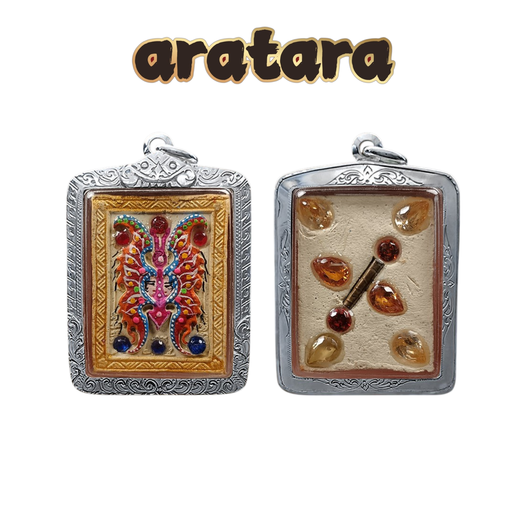 BE 2556 Kruba Krissana Wat Khao U Thong Gem-Backed Small Butterfly Amulet